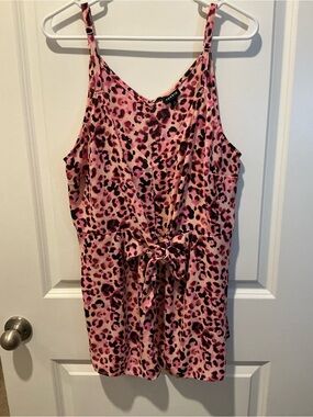torrid Pink and Black Leopard Print baby doll cami with bow